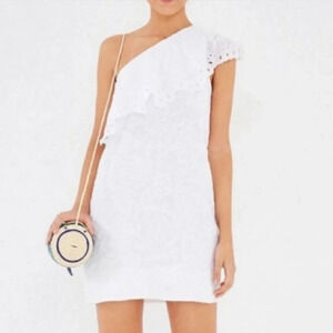 FARM Rio White One-Shoulder Mini Dress